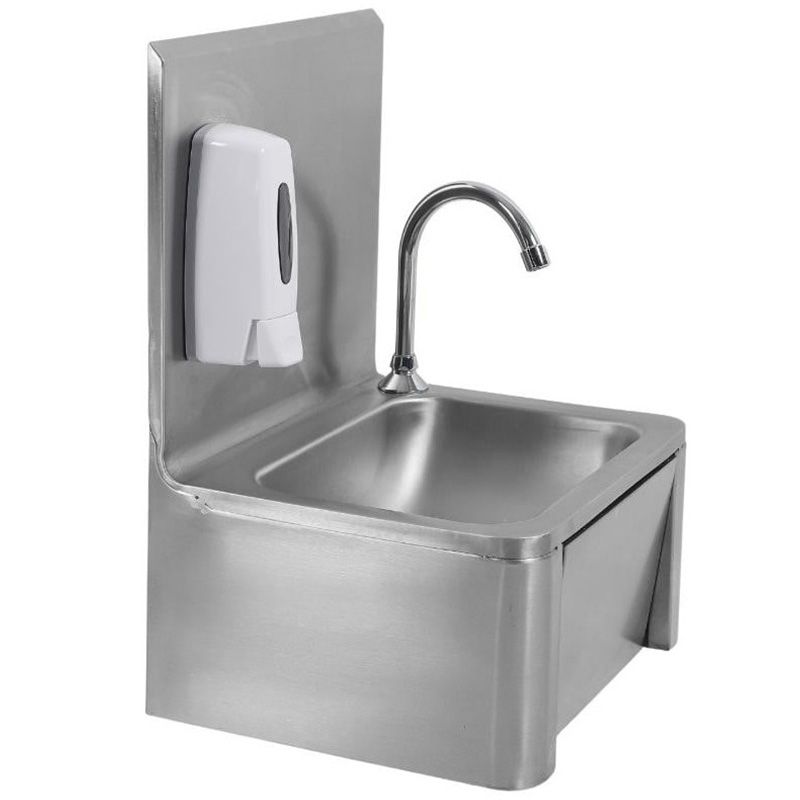 Lave main inox femoral avec distributeur de savon Lave main inox femoral avec distributeur de savon