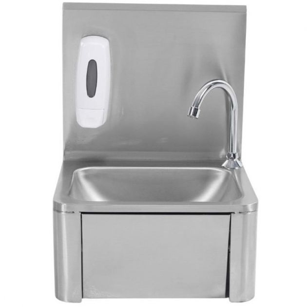 Lave main inox femoral avec distributeur de savon Lave main inox femoral avec distributeur de savon