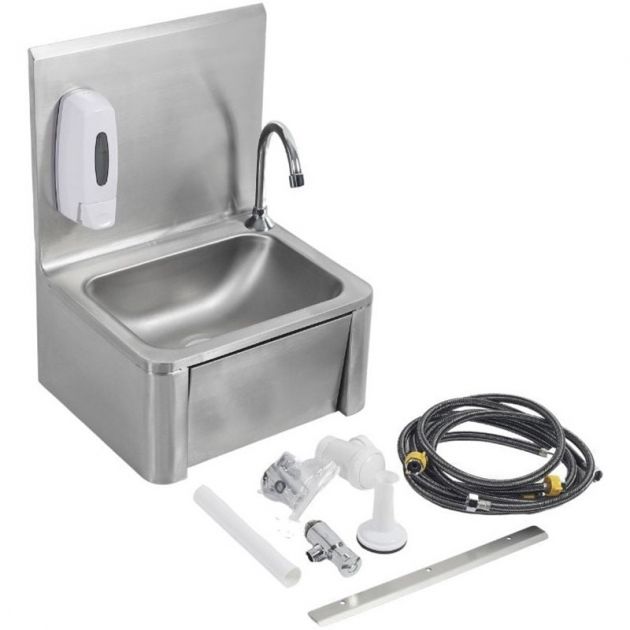 Lave main inox femoral avec distributeur de savon Lave main inox femoral avec distributeur de savon