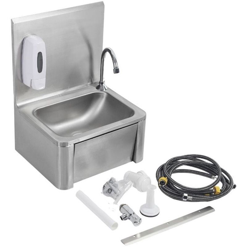 Lave main inox femoral avec distributeur de savon Lave main inox femoral avec distributeur de savon