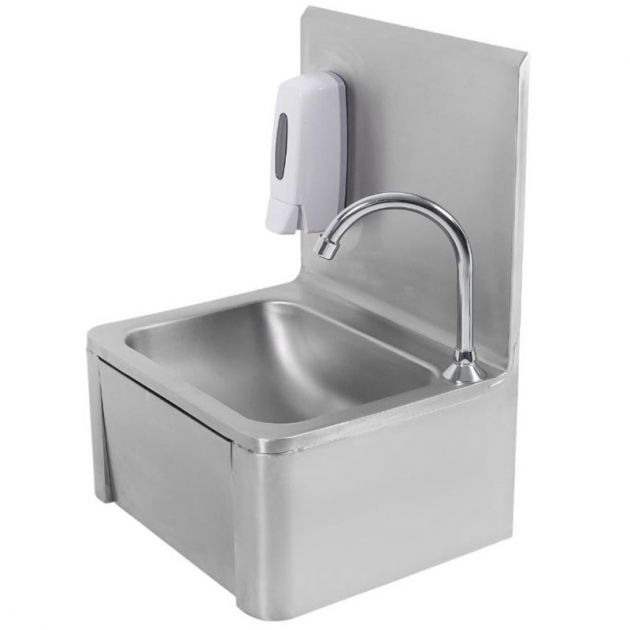 Lave main inox femoral avec distributeur de savon Lave main inox femoral avec distributeur de savon