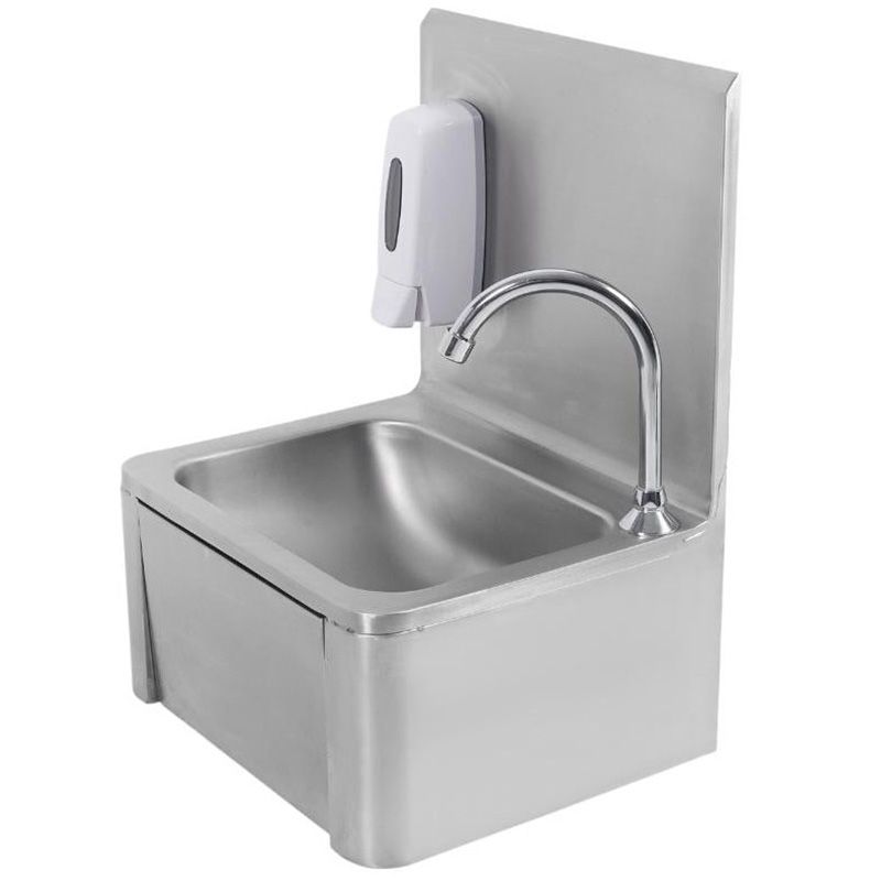 Lave main inox femoral avec distributeur de savon Lave main inox femoral avec distributeur de savon