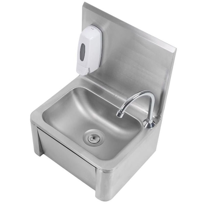 Lave main inox femoral avec distributeur de savon Lave main inox femoral avec distributeur de savon