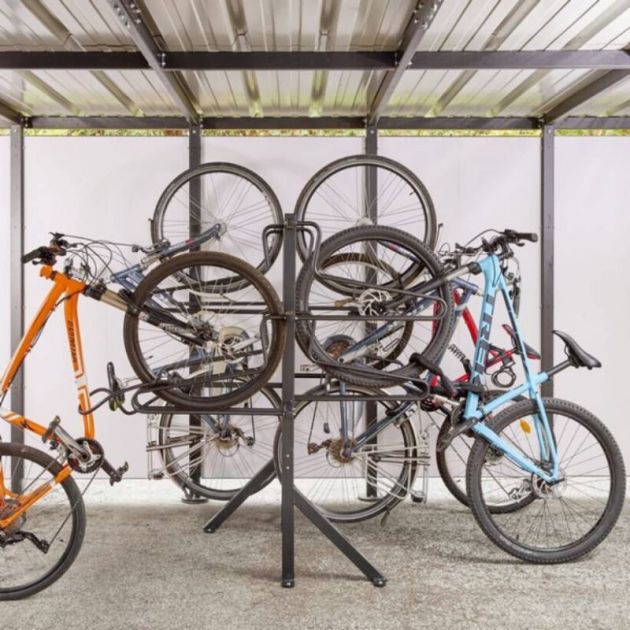 Support vélo sur pied vertical 4 vélos