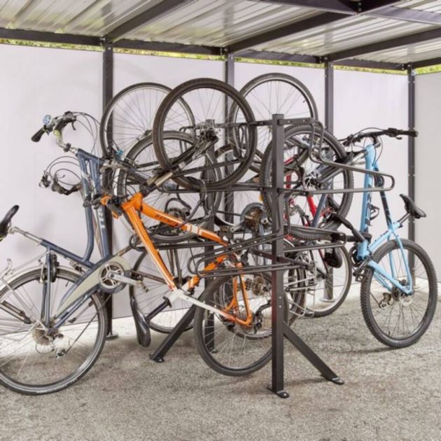 Support vélo sur pied vertical 4 vélos