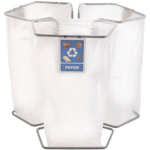 Support triple poubelle