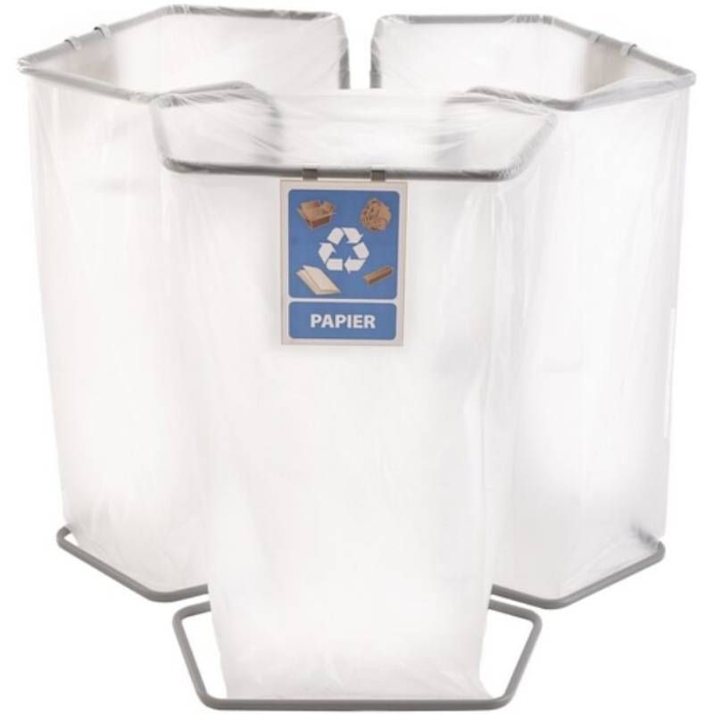 Support triple poubelle