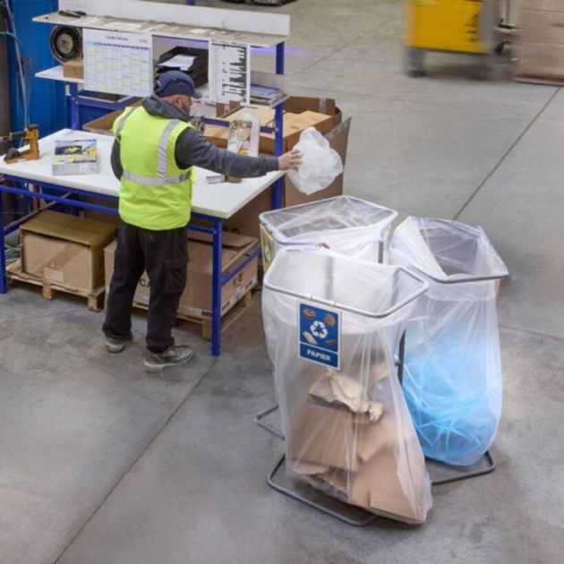 Support triple poubelle