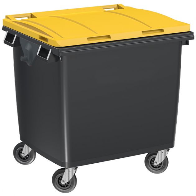 Conteneur poubelle 1000 litres 4 roues SULO jaune