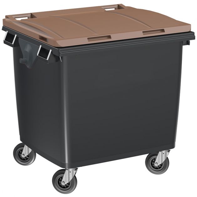 Conteneur poubelle 1000 litres 4 roues SULO marron