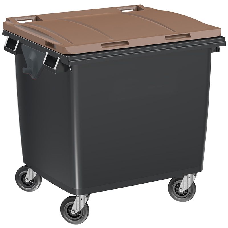 Conteneur poubelle 1000 litres 4 roues SULO marron