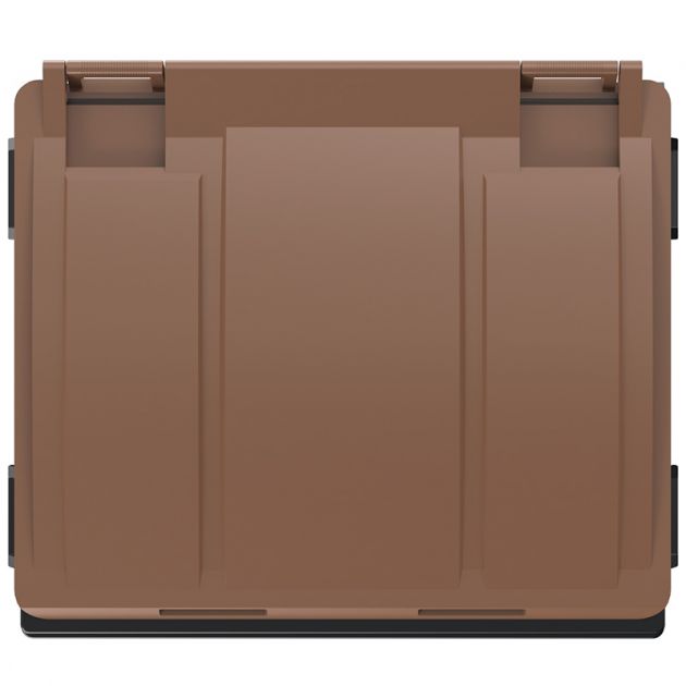 Conteneur poubelle 1000 litres 4 roues SULO marron couvercle