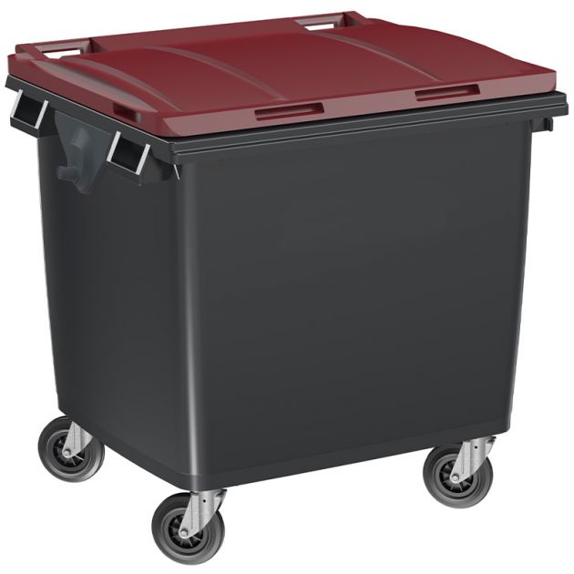 Conteneur poubelle 1000 litres 4 roues SULO bordeaux