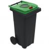 Conteneur poubelle tri sélectif 120 litres 2 roues verre