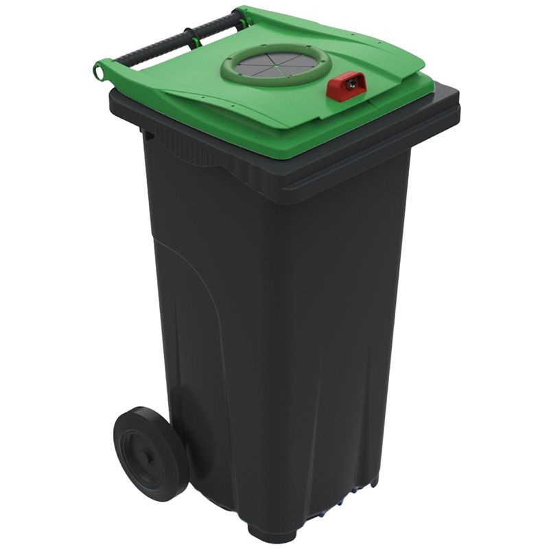 Conteneur poubelle tri sélectif 120 litres 2 roues verre