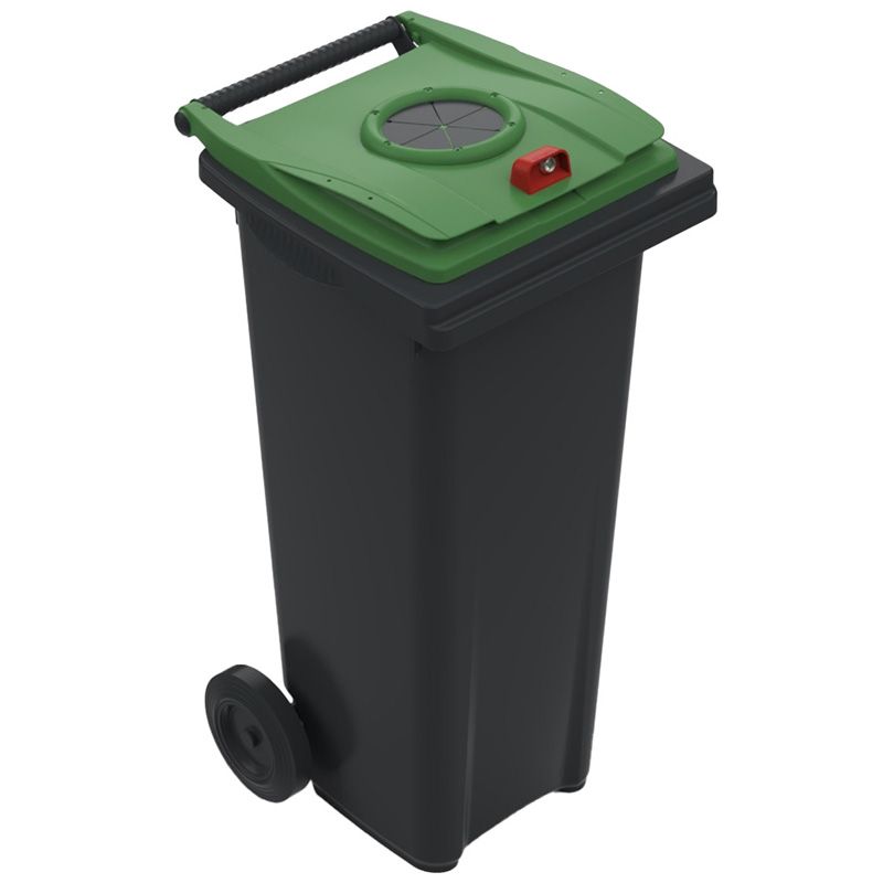 Conteneur poubelle tri sélectif 140 litres 2 roues verre
