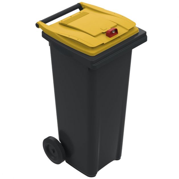 Conteneur poubelle tri sélectif 140 litres 2 roues emballages