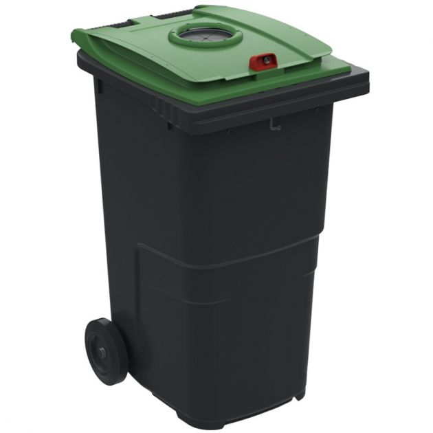 Conteneur poubelle tri sélectif 240 litres 2 roues verre