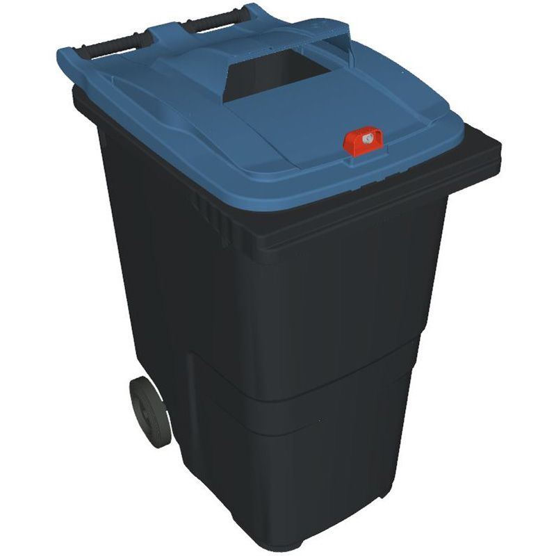 Conteneur poubelle tri sélectif 360 litres 2 roues papier