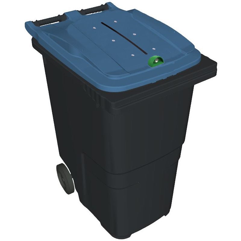 Conteneur poubelle tri sélectif 360 litres 2 roues papier confidentiel