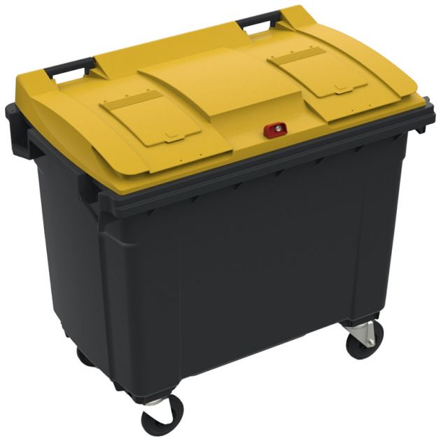 Conteneur poubelle tri sélectif 660 litres 4 roues emballage