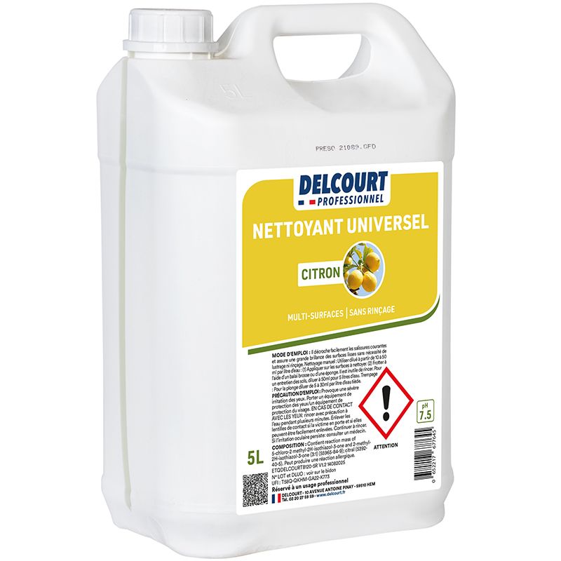 Nettoyant détergent universel concentré parfum citron HACCP 5 L profil Nettoyant détergent universel concentré parfum citron HACCP 5 L profil