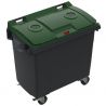 Conteneur poubelle tri sélectif 770 litres 4 roues verre