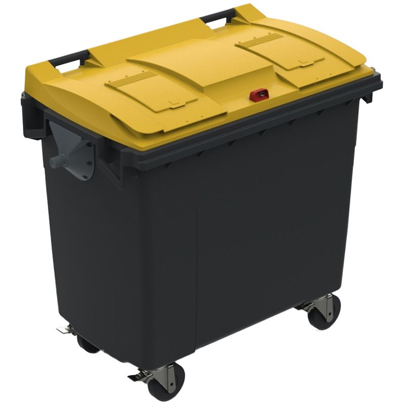 Conteneur poubelle tri sélectif 770 litres 4 roues emballage
