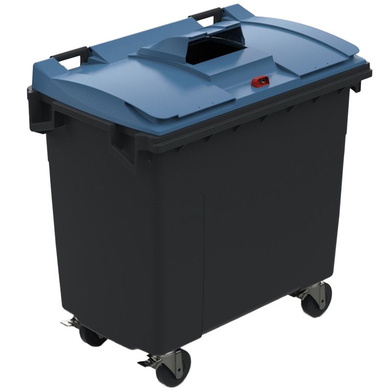 Conteneur poubelle tri sélectif 770 litres 4 roues papier