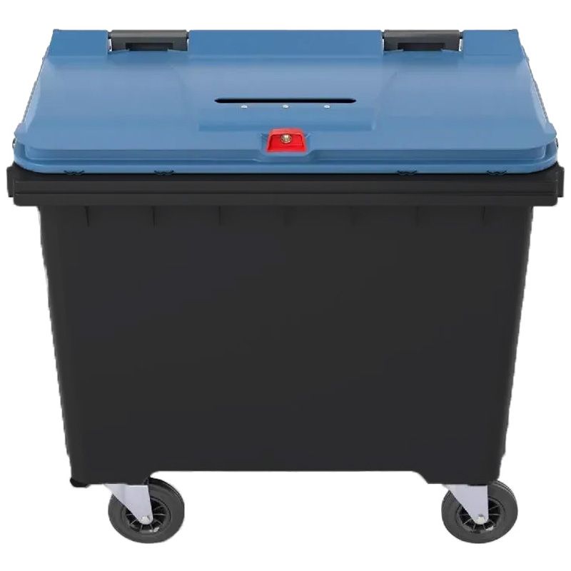 Conteneur poubelle tri sélectif 770 litres 4 roues papier confidentiel