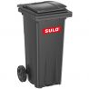 Conteneur poubelle 120 litres 2 roues SULO gris logo