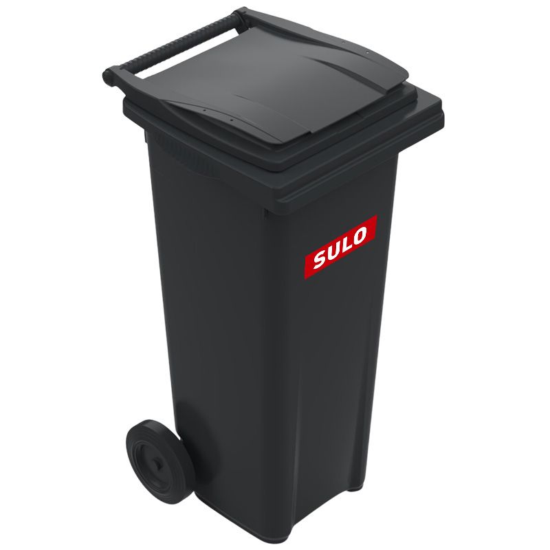 Conteneur poubelle 140 litres 2 roues SULO gris logo