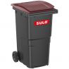Conteneur poubelle 240 litres 2 roues SULO bordeaux logo