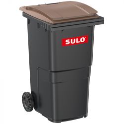 Conteneur poubelle 240 litres 2 roues SULO marron logo