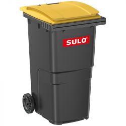 Conteneur poubelle 240 litres 2 roues SULO jaune logo