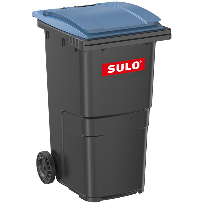 Conteneur poubelle 240 litres 2 roues SULO bleu logo