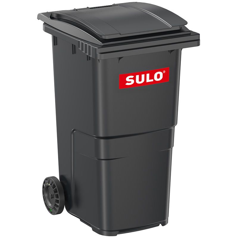 Conteneur poubelle 240 litres 2 roues SULO gris logo