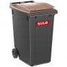 Conteneur poubelle 360 litres 2 roues SULO marron logo