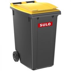 Conteneur poubelle 360 litres 2 roues SULO jaune logo
