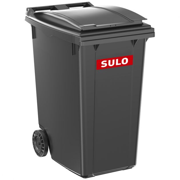 Conteneur poubelle 360 litres 2 roues SULO gris logo