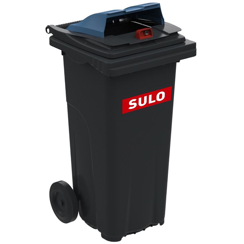 Conteneur poubelle tri sélectif 120 litres 2 roues papier logo