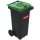 Conteneur poubelle tri sélectif 120 litres 2 roues