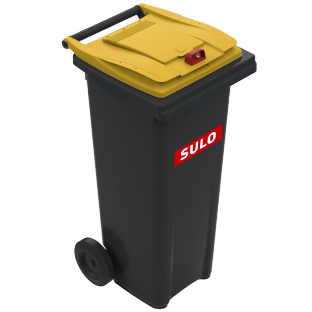 Conteneur poubelle tri sélectif 140 litres 2 roues emballage logo