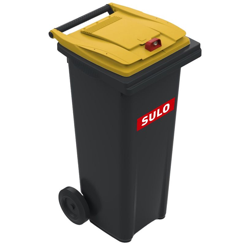 Conteneur poubelle tri sélectif 140 litres 2 roues emballage logo