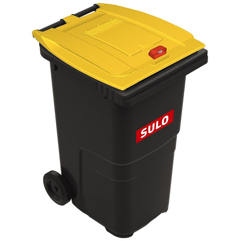 Conteneur poubelle tri sélectif 240 litres 2 roues emballage logo