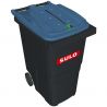 Conteneur poubelle tri sélectif 360 litres 2 roues papier confidentiel logo