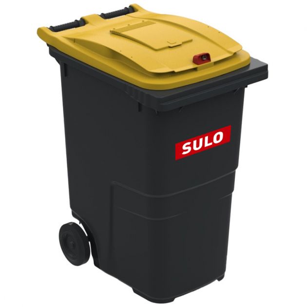 Conteneur poubelle tri sélectif 360 litres 2 roues emballage logo