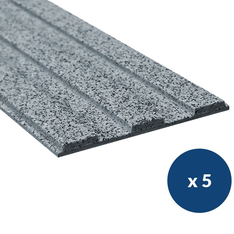 Bande de guidage extérieur adhésive en résine granuleuse 3 nervures gris x5