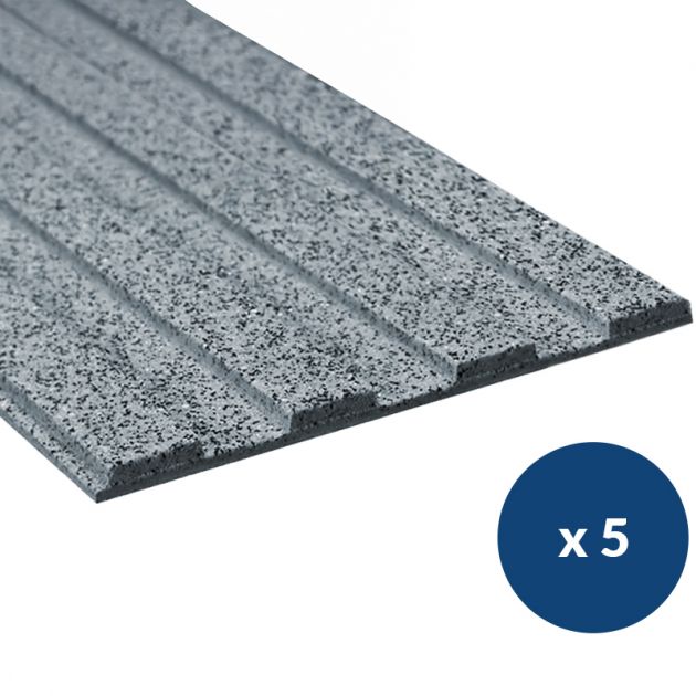 Bande de guidage extérieur adhésive en résine granuleuse 4 nervures gris x5