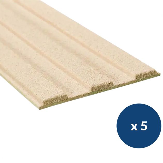 Bande de guidage extérieur à coller en résine granuleuse 3 nervures beige x5
